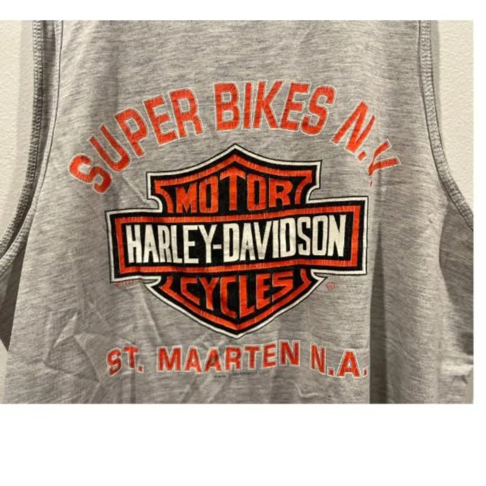 HARLEY DAVIDSON CARRIBEAN ST. MARTEN SUPER BIKES TANK TOP - Picture 1 of 7